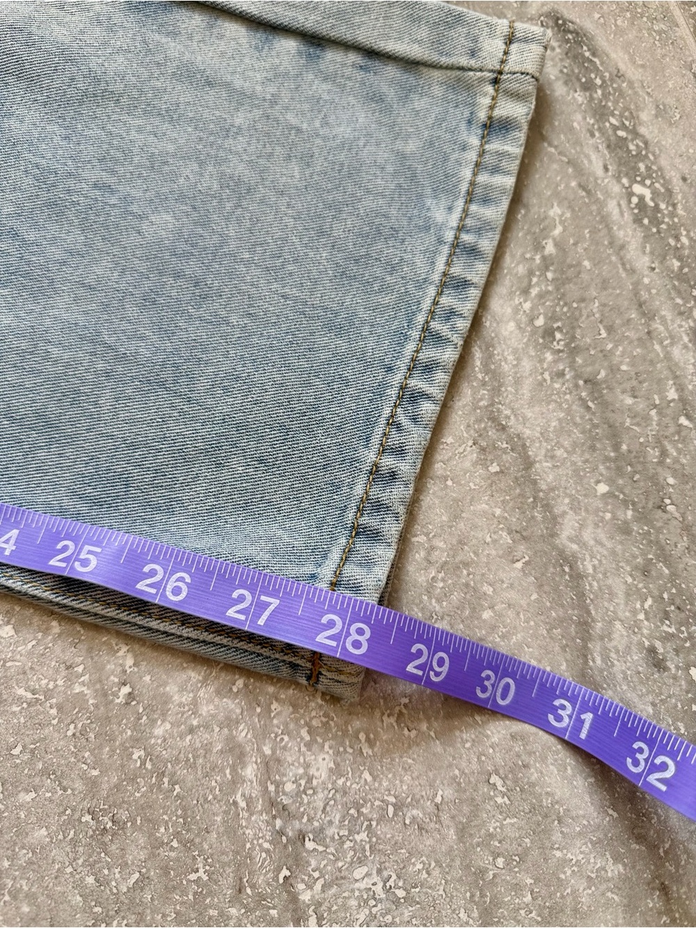 Cider Patchwork Distressed Straight Leg Jeans Light Wash High Rise Size M - Picture 11 of 12